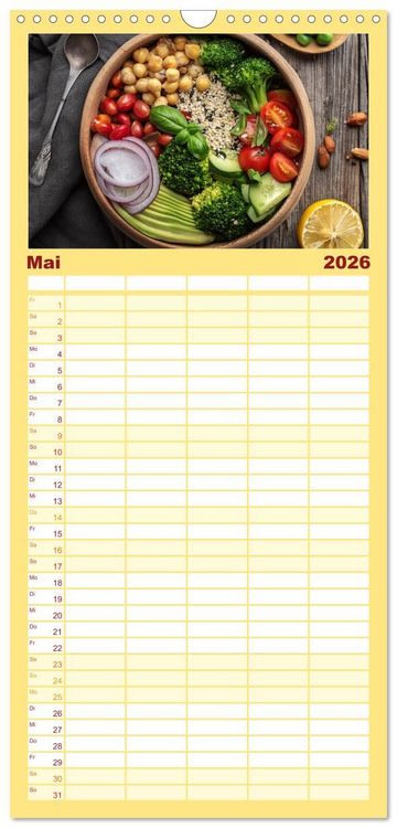 Produktbild: Familienplaner 2026 - Vegane Bowls - Eine Sch&uuml;ssel voller Geschmack mit 5 Spalten (Wandkalender, 21 x 45 cm) CALVENDO