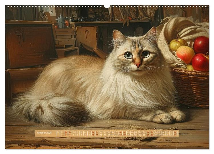 Produktbild: Nostalgische Samtpfoten (hochwertiger Premium Wandkalender 2026 DIN A2 quer), Kunstdruck in Hochglanz