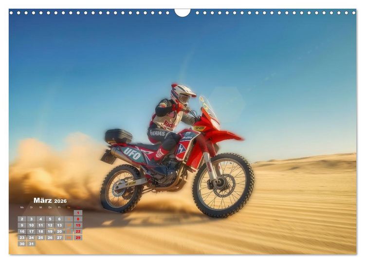 Produktbild: W&uuml;stenrallye Dakar Motorrad (Wandkalender 2026 DIN A3 quer), CALVENDO Monatskalender