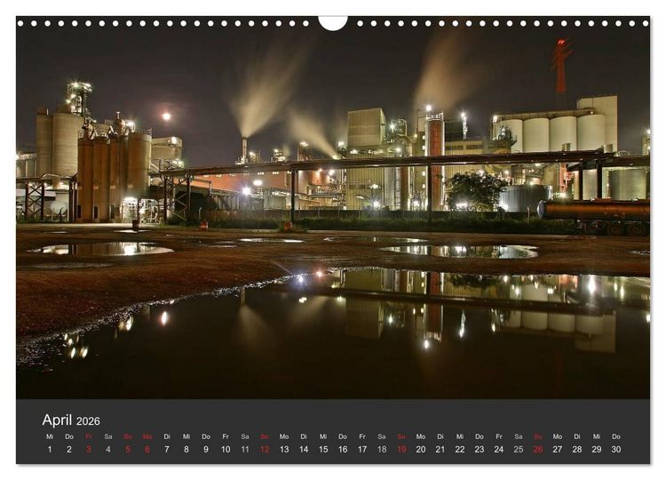 Produktbild: Hamburger Hafen bei Nacht (Wandkalender 2026 DIN A3 quer), CALVENDO Monatskalender