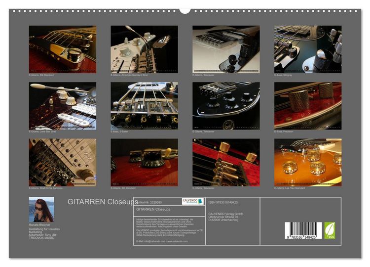 Produktbild: GITARREN Closeups (hochwertiger Premium Wandkalender 2026 DIN A2 quer), Kunstdruck in Hochglanz