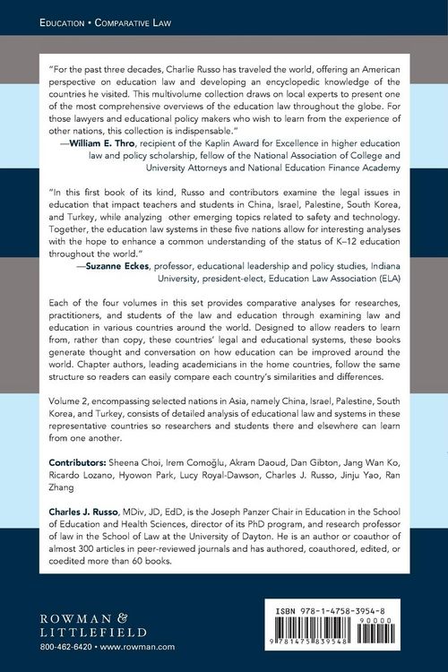 Produktbild: Handbook of Comparative Education Law