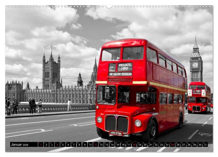 Produktbild: LONDON Stadtansichten (Wandkalender 2026 DIN A2 quer), CALVENDO Monatskalender