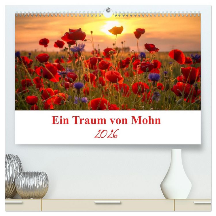 Produktbild: Ein Traum von Mohn (hochwertiger Premium Wandkalender 2026 DIN A2 quer), Kunstdruck in Hochglanz