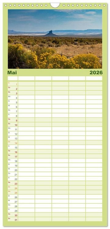 Produktbild: Familienplaner 2026 - Westw&auml;rts - &Uuml;ber die Rocky Mountains zum Pazifik mit 5 Spalten (Wandkalender, 21 x 45 cm) CALVENDO