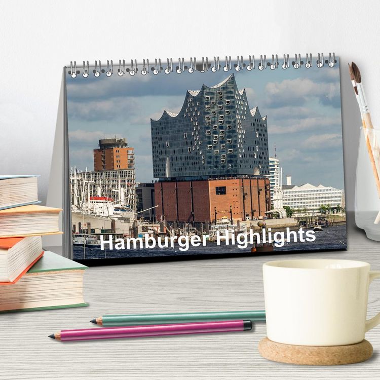 Produktbild: Hamburger Highlights (Tischkalender 2026 DIN A5 quer), CALVENDO Monatskalender