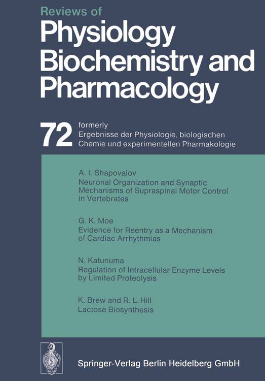 Produktbild: Reviews of Physiology, Biochemistry and Pharmacology