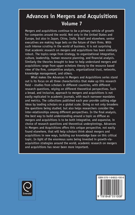Produktbild: Advances in Mergers and Acquisitions
