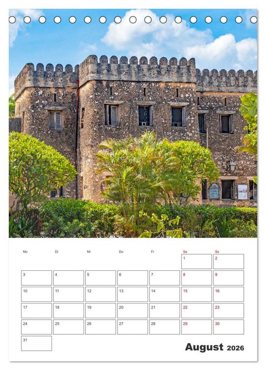 Produktbild: Sansibar - K&uuml;stenstadt mit Charme (Tischkalender 2026 DIN A5 hoch), CALVENDO Monatskalender