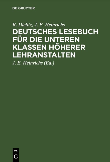 Produktbild: Deutsches Lesebuch f&uuml;r die unteren Klassen h&ouml;herer Lehranstalten