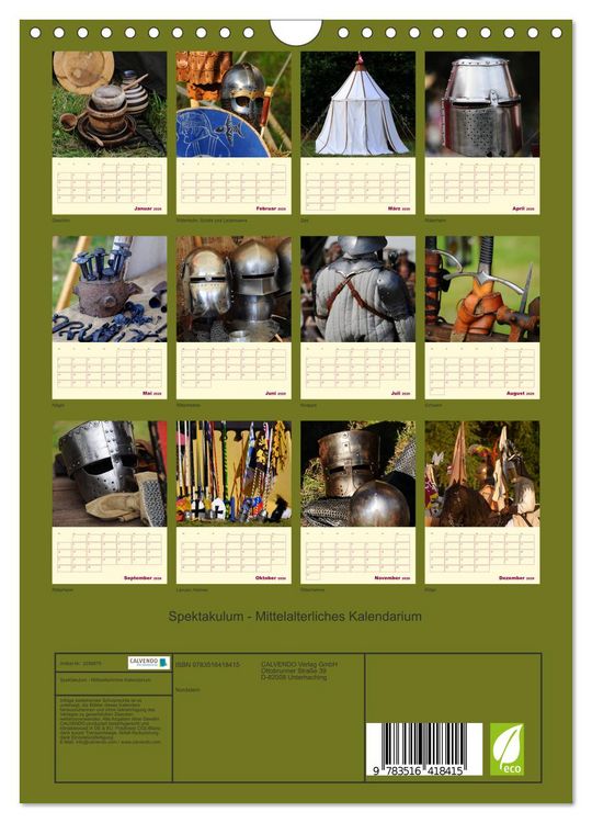 Produktbild: Spektakulum - Mittelalterliches Kalendarium (Wandkalender 2026 DIN A4 hoch), CALVENDO Monatskalender