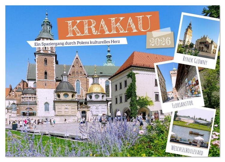 Produktbild: Krakau. Ein Spaziergang durch Polens kulturelles Herz (Wandkalender 2026 DIN A3 quer), CALVENDO Monatskalender