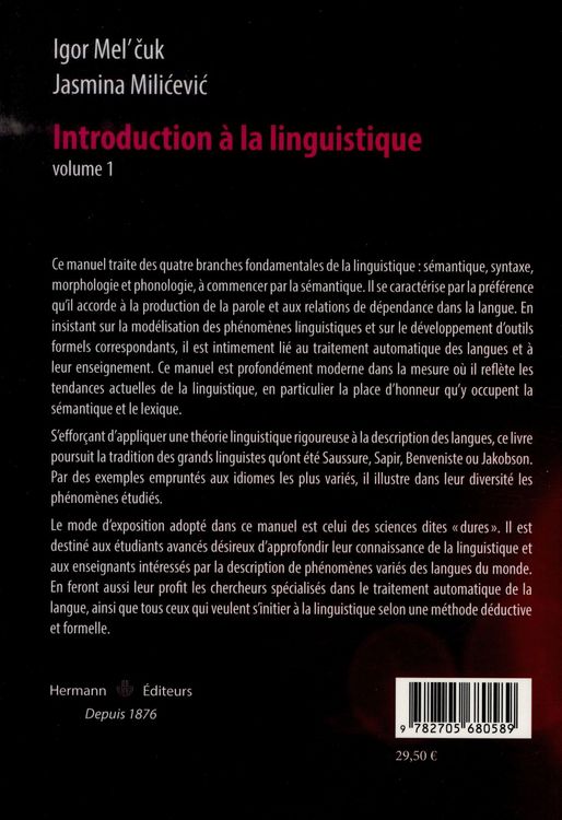 Produktbild: Introduction &agrave; la linguistique, Volume 1
