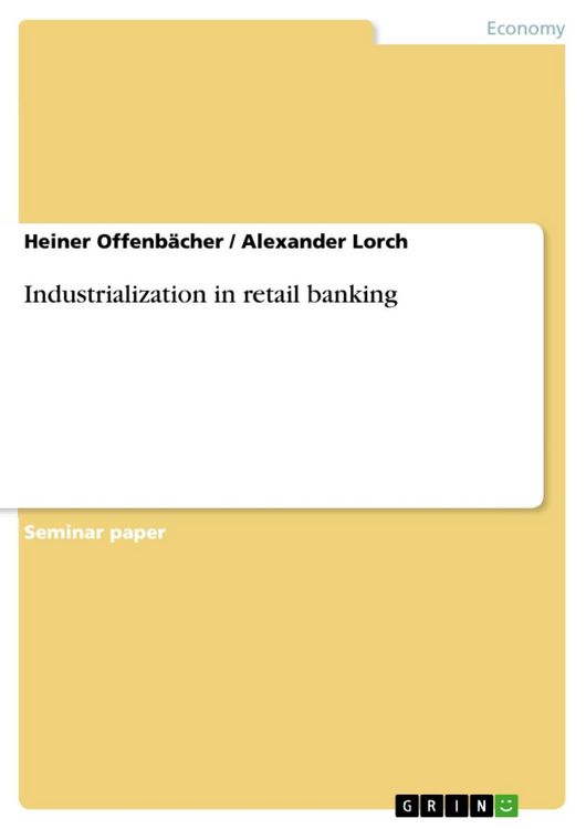 Produktbild: Industrialization in retail banking