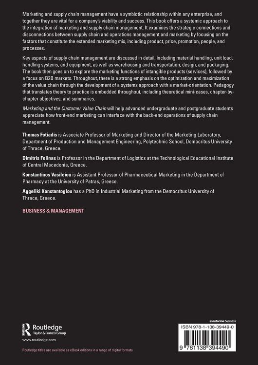 Produktbild: Marketing and the Customer Value Chain