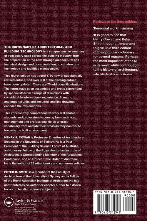 Produktbild: Dictionary of Architectural and Building Technology