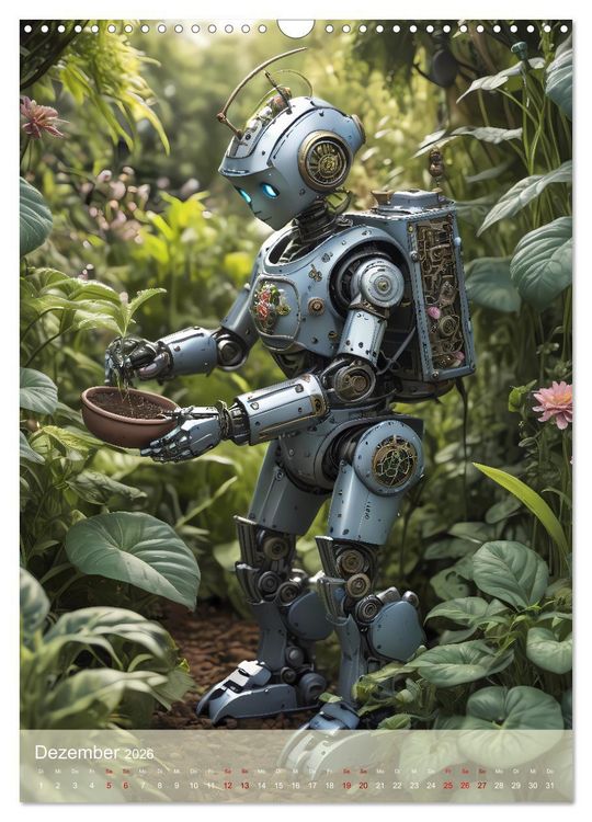 Produktbild: Roboter im Garten - Kleine Helfer (Wandkalender 2026 DIN A3 hoch), CALVENDO Monatskalender