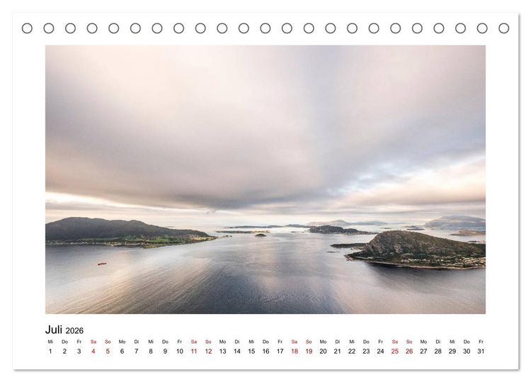 Produktbild: Norwegen Magisches Licht (Tischkalender 2026 DIN A5 quer), CALVENDO Monatskalender