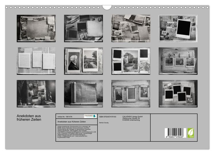 Produktbild: Anekdoten aus fr&uuml;heren Zeiten (Wandkalender 2026 DIN A3 quer), CALVENDO Monatskalender
