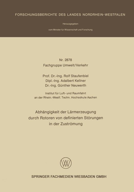 Produktbild: Abh&auml;ngigkeit der L&auml;rmerzeugung durch Rotoren von definierten St&ouml;rungen in der Zustr&ouml;mung