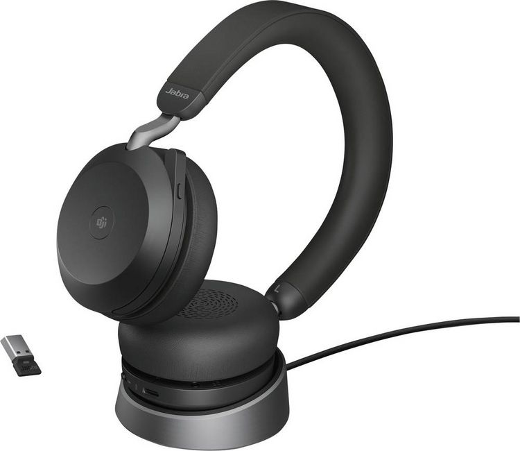Produktbild: Jabra Evolve2 75 Over Ear Headset kabelgebunden Schwarz Batterieladeanzeige, Mikrofon-Stummschaltung Telefon