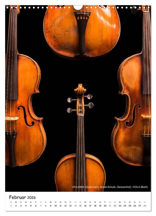 Produktbild: Historische Musikinstrumente (Wandkalender 2026 DIN A3 hoch), CALVENDO Monatskalender