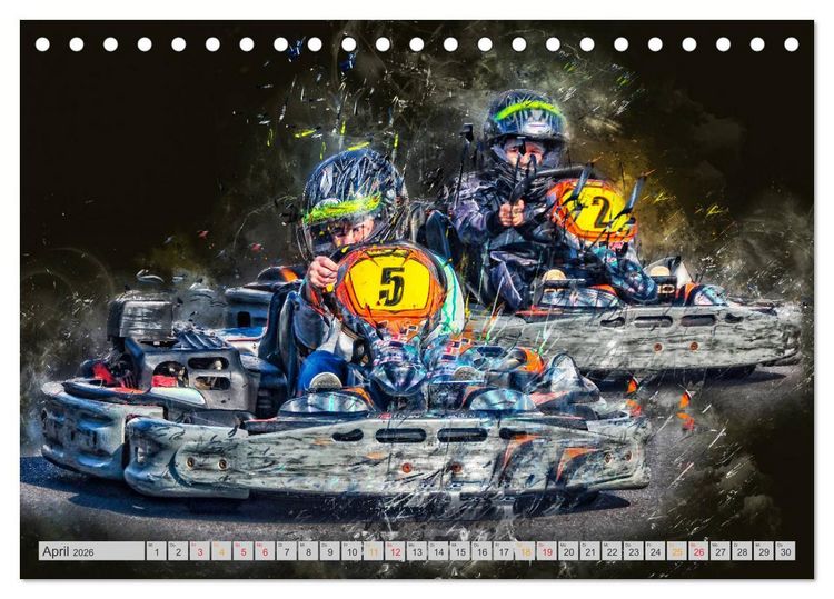 Produktbild: GoKart - extrem cool (Tischkalender 2026 DIN A5 quer), CALVENDO Monatskalender