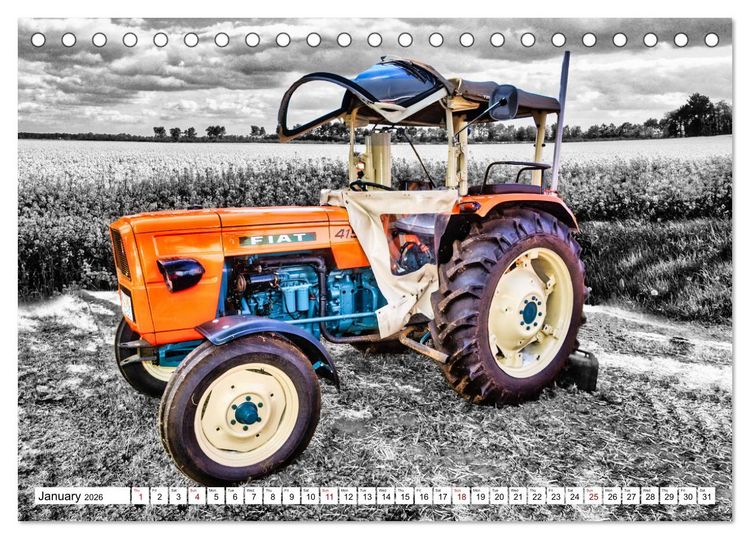 Produktbild: Tractors from past times (Desk Calendar 2026 DIN A5 landscape), CALVENDO 12 Month DeskCalendar