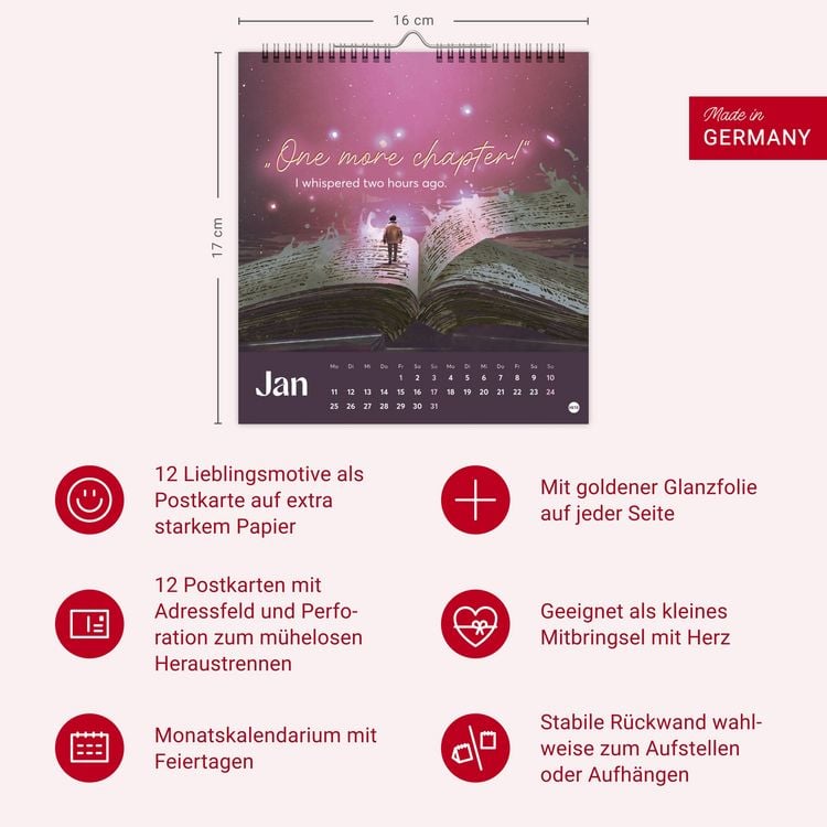Produktbild: Book Lover Postkartenkalender 2027 - Postkarten f&uuml;r Buchverliebte