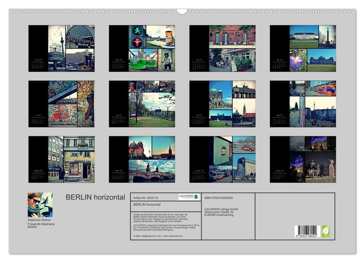 Produktbild: BERLIN horizontal (Wandkalender 2026 DIN A2 quer), CALVENDO Monatskalender
