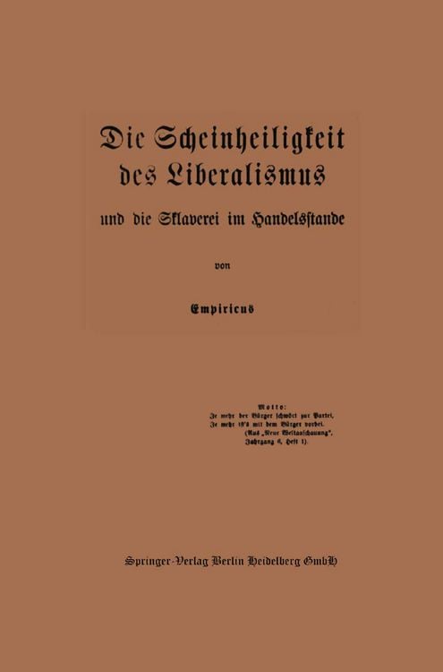 Produktbild: Die Scheinheiligkeit des Liberalismus und die Sklaverei im Handelsstande