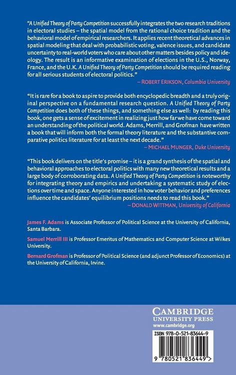 Produktbild: A Unified Theory of Party Competition
