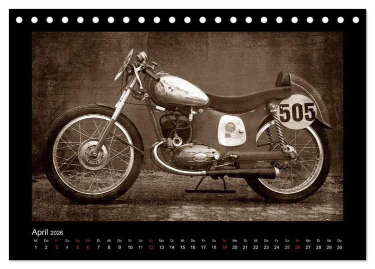 Produktbild: Motorrad Oldtimer (Tischkalender 2026 DIN A5 quer), CALVENDO Monatskalender