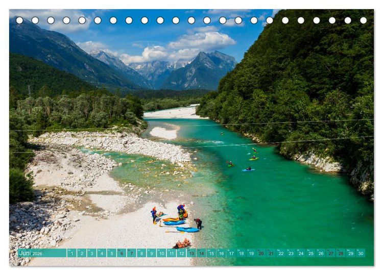 Produktbild: Reise durch das Soca-Tal - Unterwegs im sch&ouml;nen Slowenien (Tischkalender 2026 DIN A5 quer), CALVENDO Monatskalender