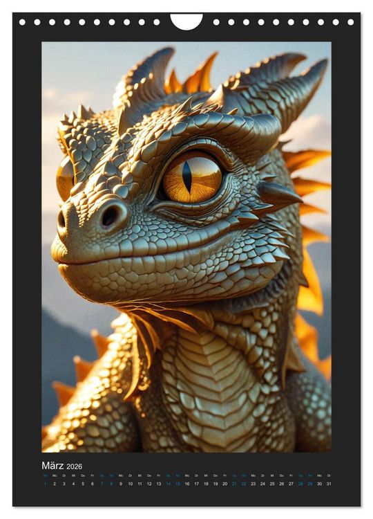 Produktbild: Verzauberte Drachen: Ein Jahr voll kleiner Wunder! (Wandkalender 2026 DIN A4 hoch), CALVENDO Monatskalender
