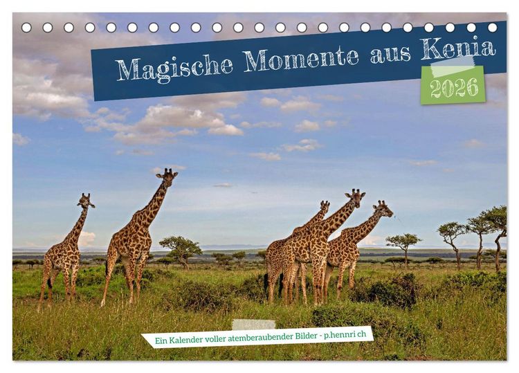 Produktbild: Magische Momente aus Kenia (Tischkalender 2026 DIN A5 quer), CALVENDO Monatskalender