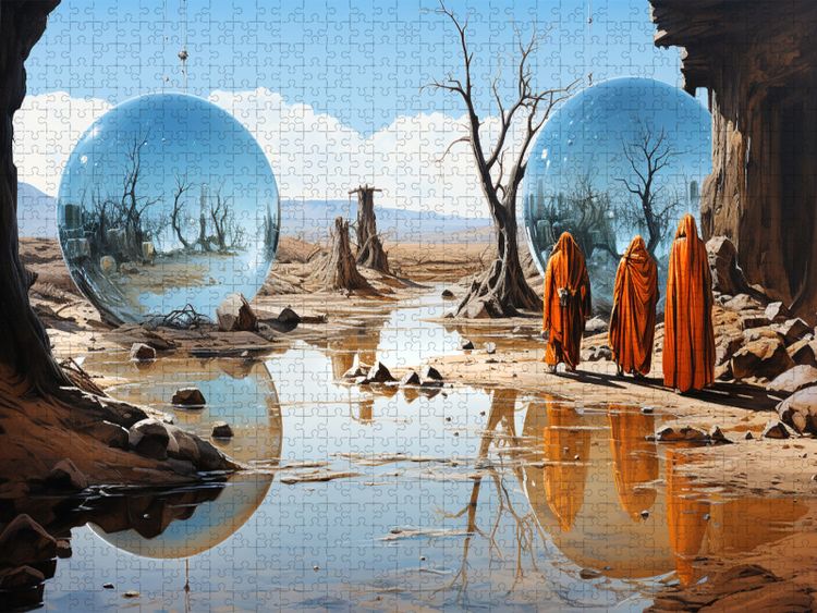 Produktbild: CALVENDO Puzzle Blaue Kugeln | 2000 Teile Lege-Gr&ouml;&szlig;e 90x67cm Foto-Puzzle f&uuml;r gl&uuml;ckliche Stunden