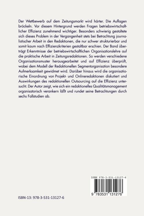 Produktbild: Die Organisation der Zeitungsredaktion
