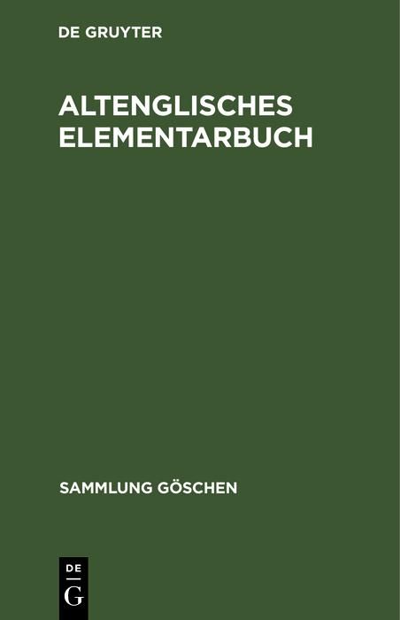 Produktbild: Altenglisches Elementarbuch