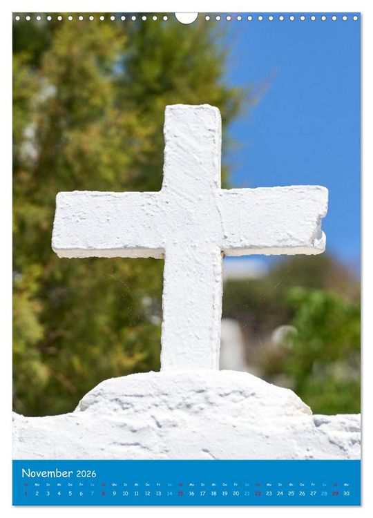 Produktbild: Griechenland - Die griechischen Inseln Mykonos und Santorini (Wandkalender 2026 DIN A3 hoch), CALVENDO Monatskalender
