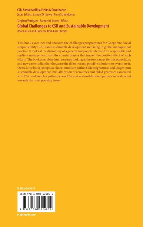 Produktbild: Global Challenges to CSR and Sustainable Development