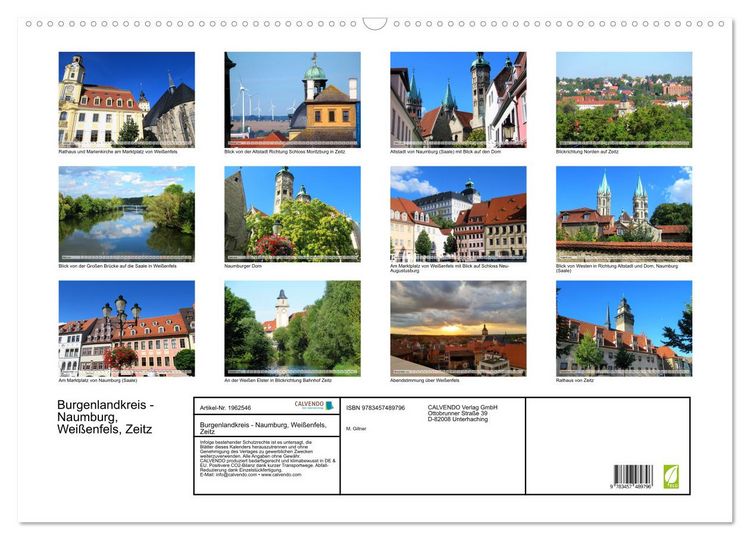 Produktbild: Burgenlandkreis - Naumburg, Wei&szlig;enfels, Zeitz (Wandkalender 2026 DIN A2 quer), CALVENDO Monatskalender