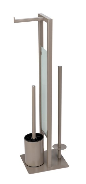 Produktbild: Stand WC-Garnitur Mod. Rivalta Taupe, Platte aus Sicherheitsglas