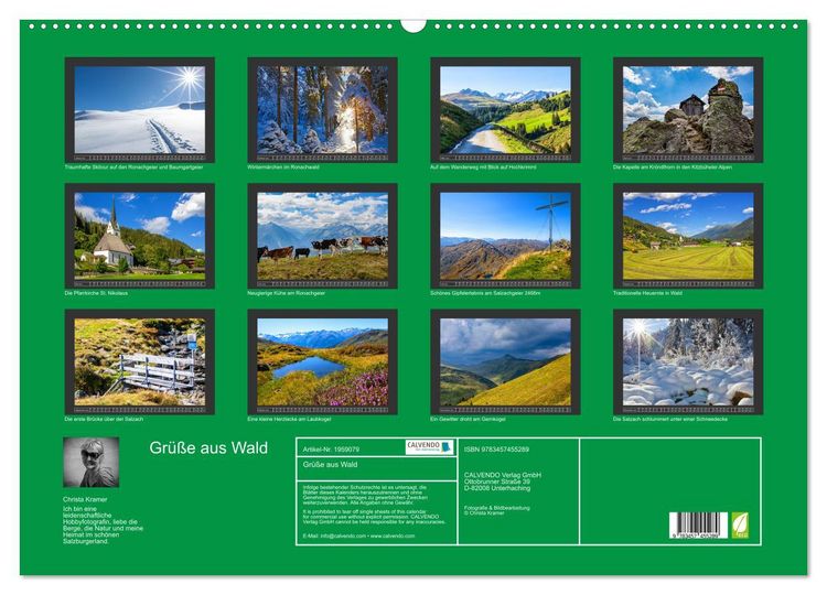 Produktbild: Gr&uuml;&szlig;e aus Wald (Wandkalender 2026 DIN A2 quer), CALVENDO Monatskalender