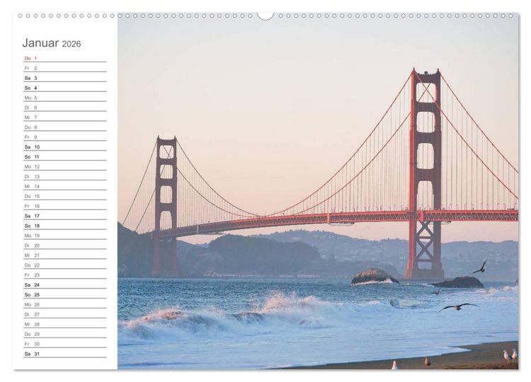 Produktbild: Kalifornien - wundersch&ouml;ne Westk&uuml;ste (hochwertiger Premium Wandkalender 2026 DIN A2 quer), Kunstdruck in Hochglanz