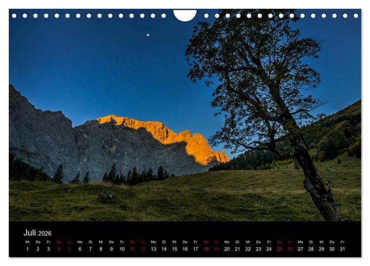 Produktbild: Licht &uuml;ber Alpenlandschaften (Wandkalender 2026 DIN A4 quer), CALVENDO Monatskalender