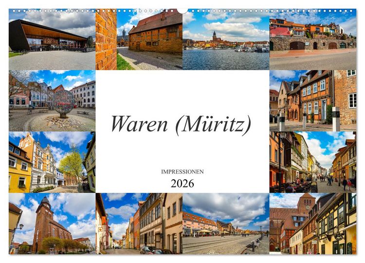 Produktbild: Waren M&uuml;ritz Impressionen (Wandkalender 2026 DIN A2 quer), CALVENDO Monatskalender