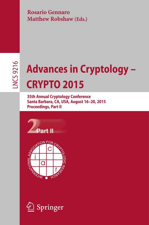 Produktbild: Advances in Cryptology -- CRYPTO 2015
