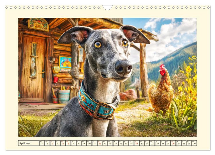 Produktbild: Whippet Wunder. Grazile Hunde mit sanfter Kraft und feiner Seele (Wandkalender 2026 DIN A3 quer), CALVENDO Monatskalender