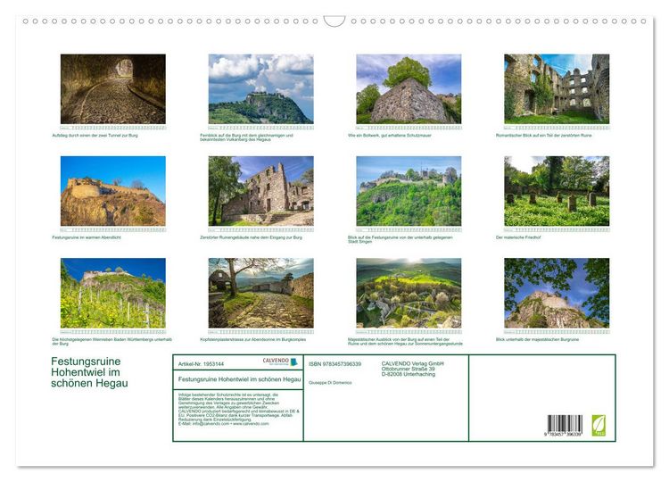 Produktbild: Festungsruine Hohentwiel im sch&ouml;nen Hegau (Wandkalender 2026 DIN A2 quer), CALVENDO Monatskalender